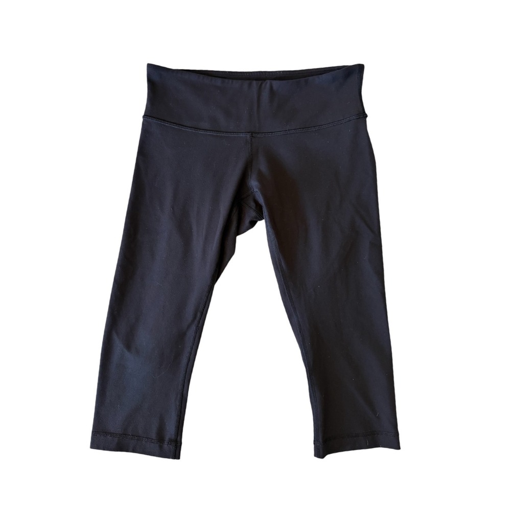 Lululemon Crop 17" Legging Women's Size 8 Black Cotton‎ Feel Yoga